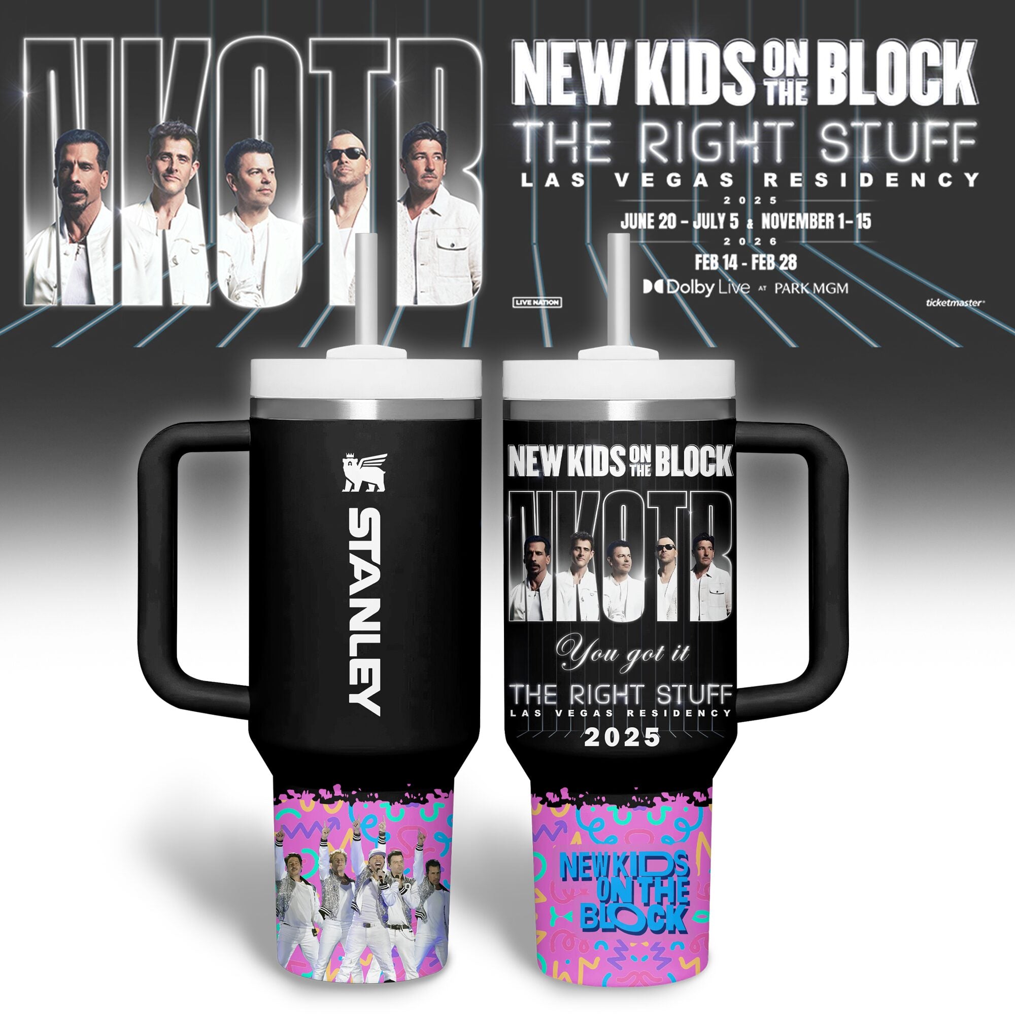 NKOTB Tumbler With Handle 40oz MAR